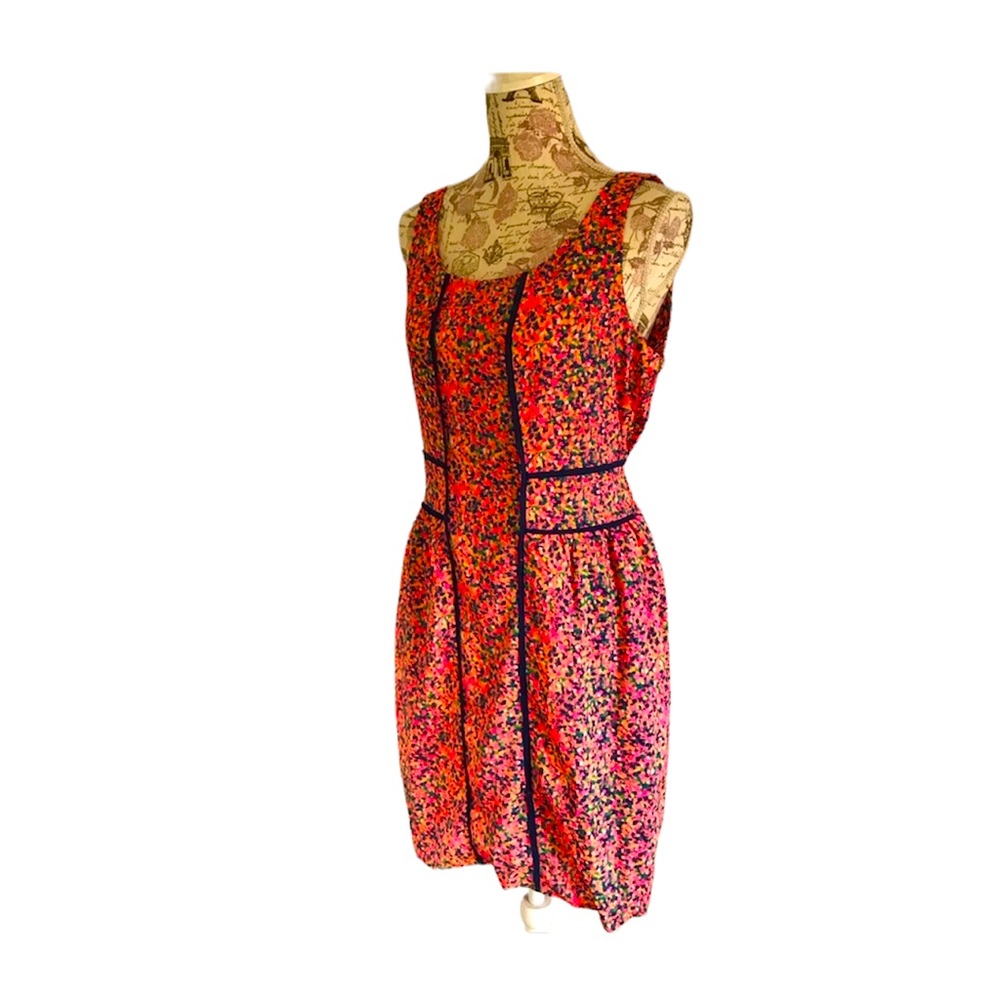 Bar III Floral Tapered Waist Zipper Back Dress